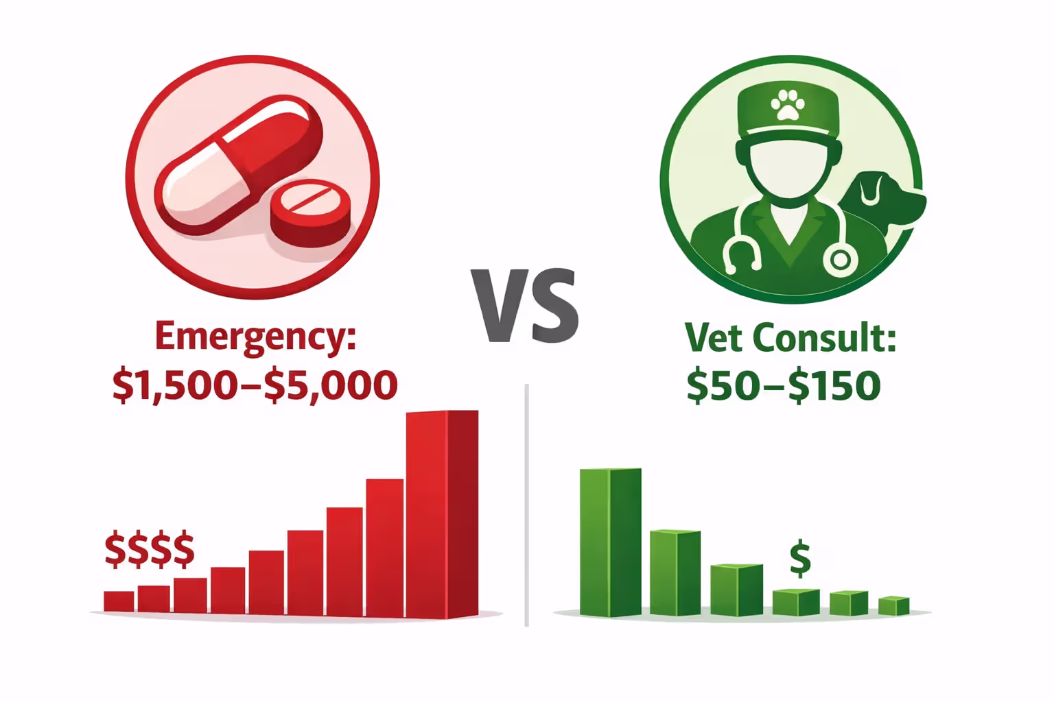 Cost comparison infographic for dog pain treatment options